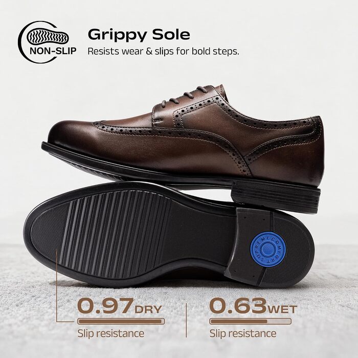 Чоловічі шкіряні туфлі Bruno Marc Brogue Wingtip коричневого кольору, розмір 42 EU