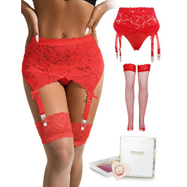 колір: 2 шт. - червоний гнучкий корсет + панчохи в коробці
