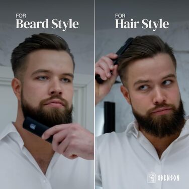 Випрямляч для бороди Odenson Beard Forger – бездротовий підігрівальний гребінець для догляду за бородою, 4 температурні режими, акумуляторний