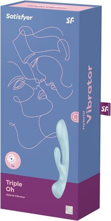 Вібратор Satisfyer Triple Oh G-Punkt Klitoris Stimulator | 3 мотори | Гнучкий, водонепроникний (IPX7) | 2x12 програми | Інтимні іграшки для жінок (блакитний)