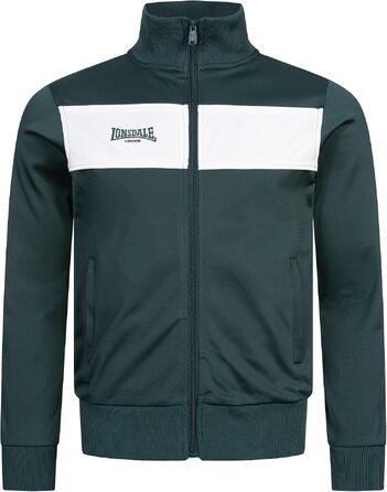 Чоловіча спортивна куртка Lonsdale приталего крою, поліестерова тренінгова кофта (Зелений/Білий, 5XL)