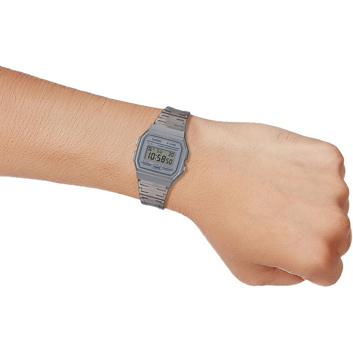 Цифровий унісекс годинник Casio Collection у сірому кольорі