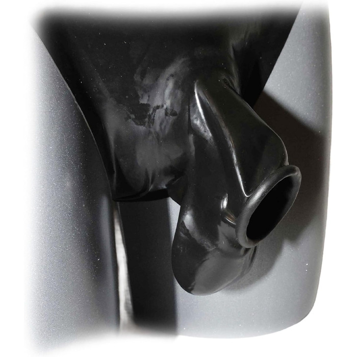 Латексний шланг з фронтальним отвором та мошонкою, розмір XL