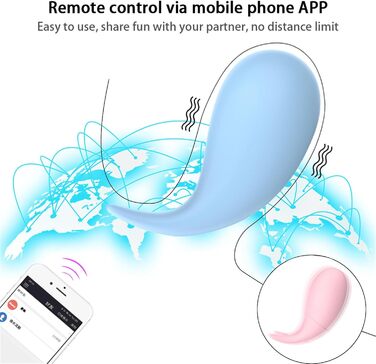 Вібратор з дистанційним керуванням через додаток, 10 режимів вібрації для жінок, портативний G-Spot, для пар (блакитний)
