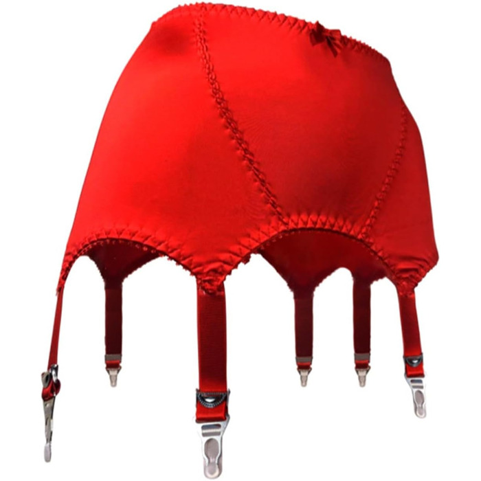 Сексуальний корсет для жінок WJDREPKHY з мережива, 6-разове регулювання, металеві кліпси, неслизький пояс для панчіх до коліна, 3XL, червоний