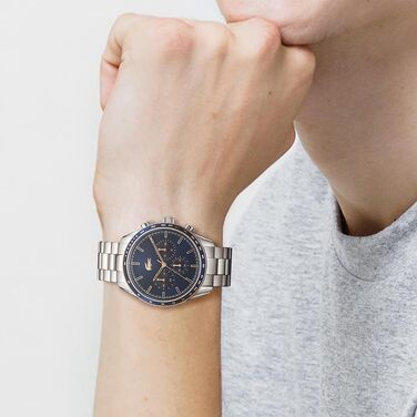 Чоловічий годинник Lacoste Boston Chronograph Blue Metal — кварцовий хронограф зі сталевим браслетом