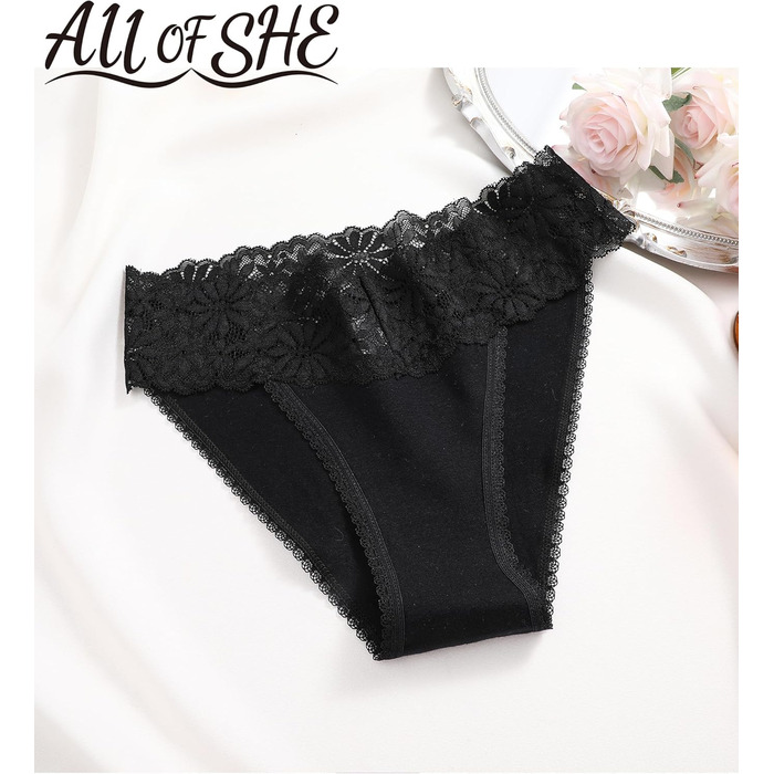 6-Piece Set жіночих трусиків: бавовна, мереживо, дихаючі, комфортні. Multipack S-M