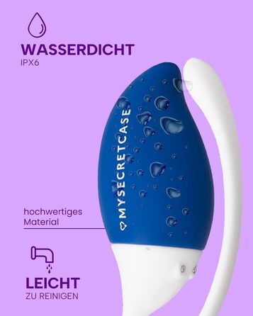 Віброяйце з дистанційним керуванням MySecretCase – вібратор для чоловіків, жінок та пар, стимулятор G-точки, для дорослих, блакитний