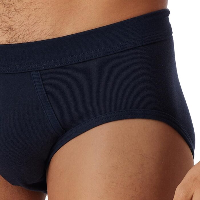 Труси чоловічі Schiesser з вирізом, тонкий ребристий трикотаж, білі, 4 штуки в упаковці, розмір L, блакитний (815)