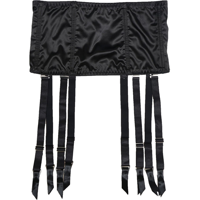 Жіночі стрічки для панчіх TVRtyle S5078S, 8 стрічок, чорний колір, з металевими пряжками