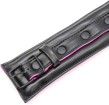 Чорне та рожеве шкіряне намисто для бондіджу та еротики: фетіш-намисто-рабське підв'язування з мотузкою