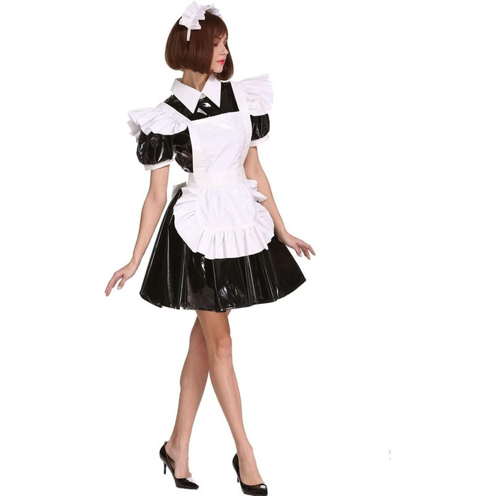 Костюм для чоловіків GOceBaby Sissi Zofen XXL: чорний, з замком, з ПВХ, для чоловіків великих розмірів