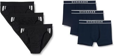 Труси чоловічі Schiesser 3 шт. Sip Softbund та Streifen Bio Baumwoe - 95/5 Organic (L, Чорний/Блакитний)