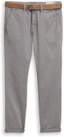 Чоловічі штани чинос Tom Tailor Denim Slim Fit з ременем, Castlerock Grey, 33W/32L