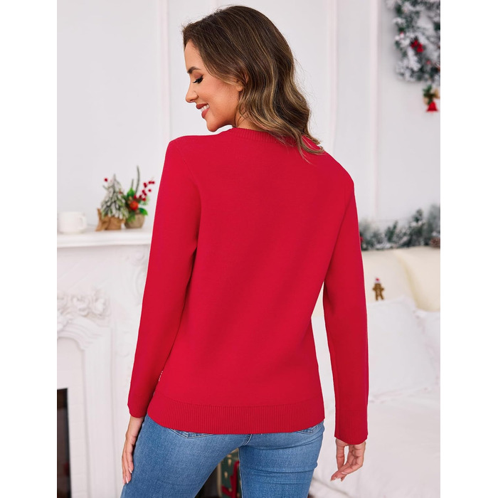 Смішний різдвяний светр Terecey Daen з принтом, зимовий світшот Ugly Christmas Sweater, червоний, XL