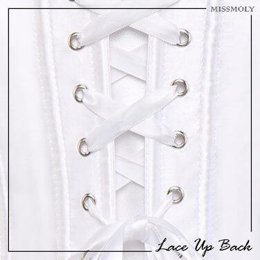 Корсет Miss Moly для жінок з атласу, Burlesque, модельний, Overbust, топ, білий