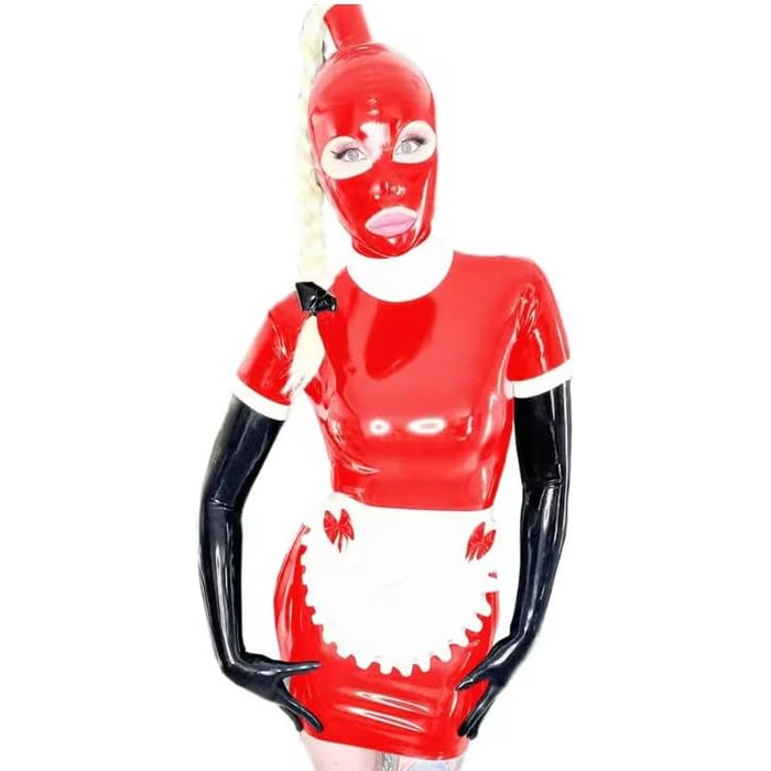 Костюм горничної LIXIAAOOKWEDG: чорне облягаюче плаття з фартухом та головним убором, Cosplay, 3XL