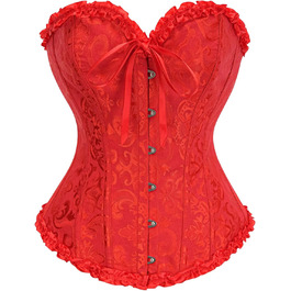 Корсет Vrapo для жінок - бюст-корсет, шнурівка, талія, спідня білизна, червоний, XS