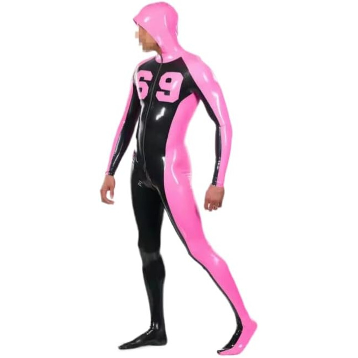 Костюм-боді з латексу Gaylop Club - рожево-чорний, для косплею