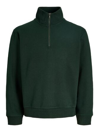 Чоловічий в'язаний кардиган Jack & Jones з чверть-застібкою на блискавці, однотонний, розмір XXL, колір Scarab