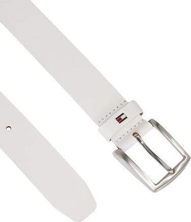 Чоловічий шкіряний ремінь Tommy Hilfiger New Denton 3.5, білий (Optic White), розмір W85