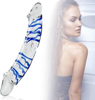 Анальний стимулятор з двома головками (G-точка, масаж простати) - синій, з ехідою