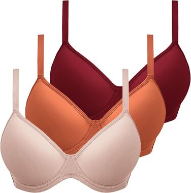 3 шт. бюстгальтери жіночі з кісточками, Push-Up, Soft BH, класичні, з регульованими бретелями, комплект (білий+сірий+чорний)