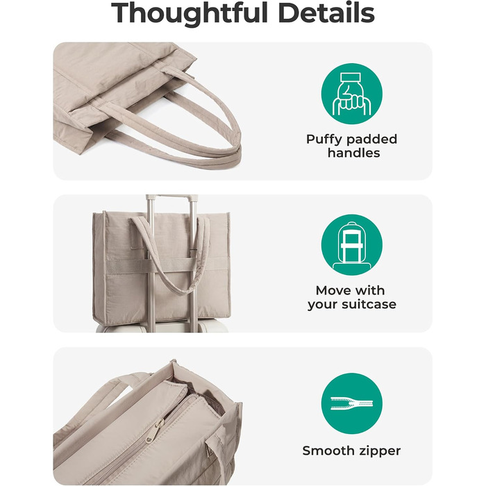 Жіноча сумка-шопер Bagsmart Puffer 21Л для ноутбука 15.6