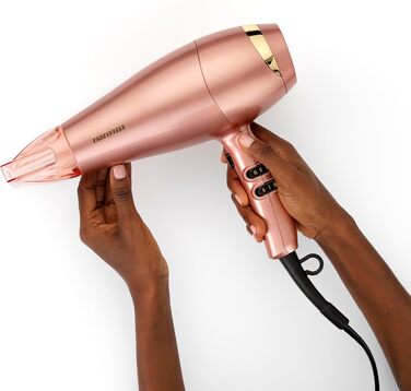 Професійний іонний фен BaByliss Rose Gold 2100W з керамічним покриттям, 3 температурні та 2 швидкісні режими, сріблястий, 5336PE EU