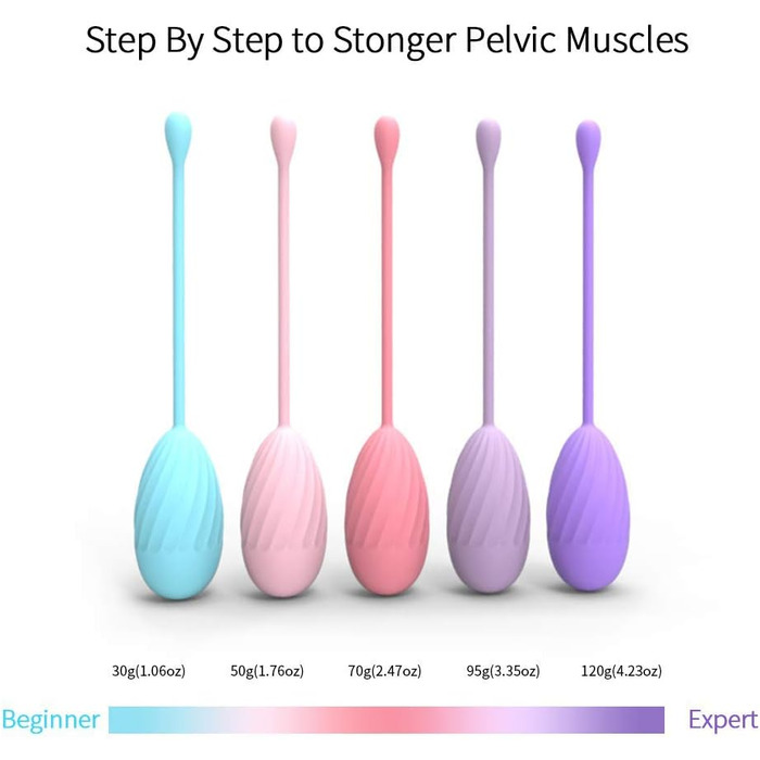 М'ячики для тренування м'язів тазу (5 шт.) для жінок – для контролю сечовипускання та вправ для м'язів тазу – повний набір для початківців та досвідчених