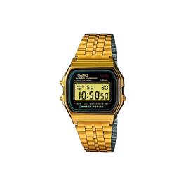 Класичний унісекс годинник Casio Collection Retro A158WEA (Золотистий/Чорний) на сталевому браслеті