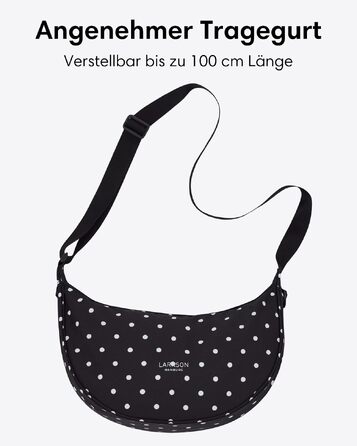 Жіноча сумка-кросбоді LARKSON Solveig Small Halbmond у горошок, 6.5 л, Medium