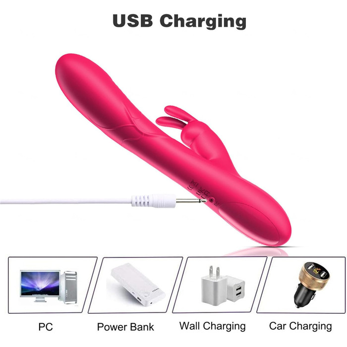 Вібратор G-Punkt для жінок, кролик, 10 режимів вібрації, рожевий