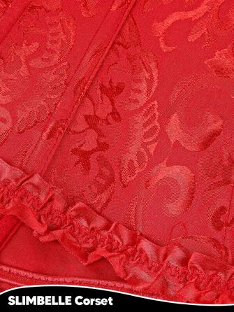 Корсетний топ SLIMBELLE для повного бюсту: готичний корсет з мереживом та шнурівкою, бюстгальтер-корсет, Tanga (L, Бордовий)