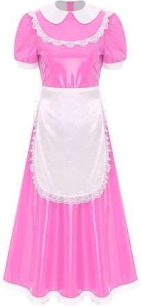 Костюм для косплею/карнавалу: сукня служниці з мереживом, рожева. Матеріал: шкіра, бренд Vxuxlje. Ідеально для Хелловіну, карнавалу та косплею.