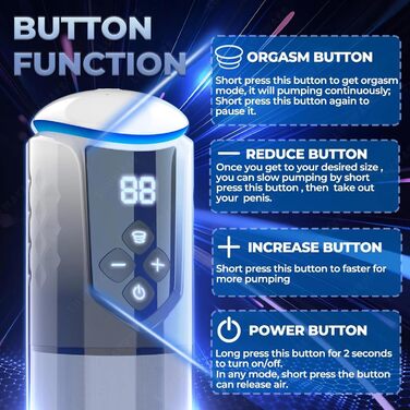 Електрична помпа для збільшення пеніса PINTLE з 5 режимами вакууму - для чоловіків