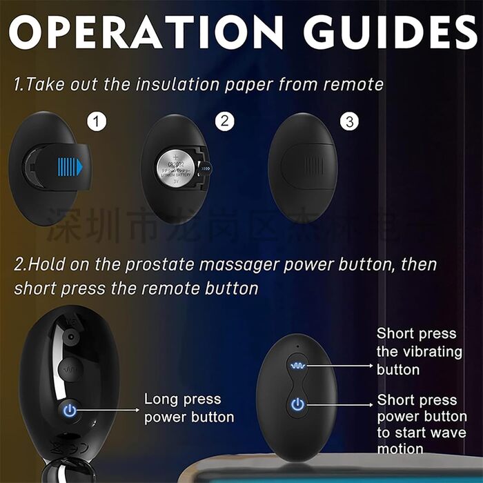 Вібратор для чоловіків PINTLE з дистанційним керуванням, масажер простати, анальний плагін з 10 режимами вібрації та функцією удару