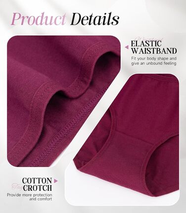 Танстц (TANSTC) жіночі труси-сліпи з бавовни, 6 шт. в упаковці, низька талія, еластичні, дихаючі, XS