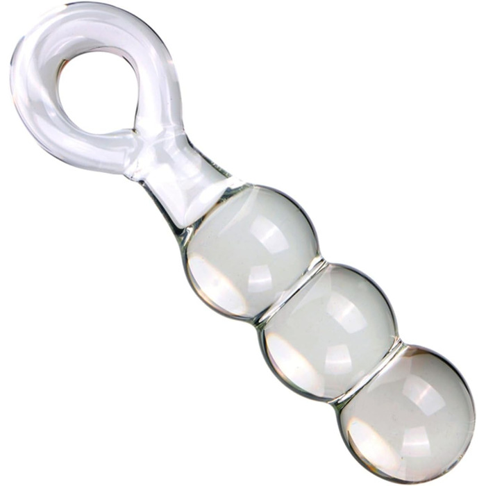 Скляний дилдо ZDJBFA 50 мм, 3 перлини: анальні кульки, масаж простати, стимуляція G-точки, для жінок