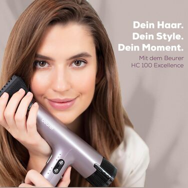 Фен для волосся Beurer HC 100 Excellence з цифровим двигуном, іонізацією та дифузором для об'єму, легкий та тихопрацюючий