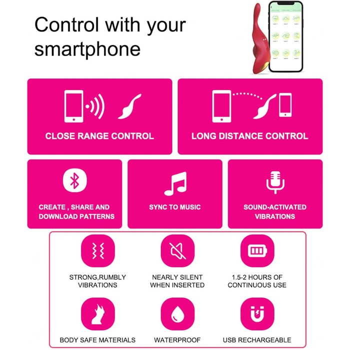 Вібратор з дистанційним керуванням та керуванням через додаток, 9 режимів вібрації, для жінок, кліторальний, сексуальна іграшка, тихий, потужний
