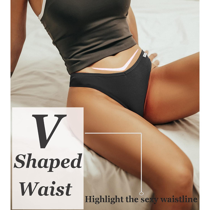 Сексуальний жіночий бразильський бікіні-сет FINETOO з бавовни (XL, чорний*6 + сірий*2 + білий*2)