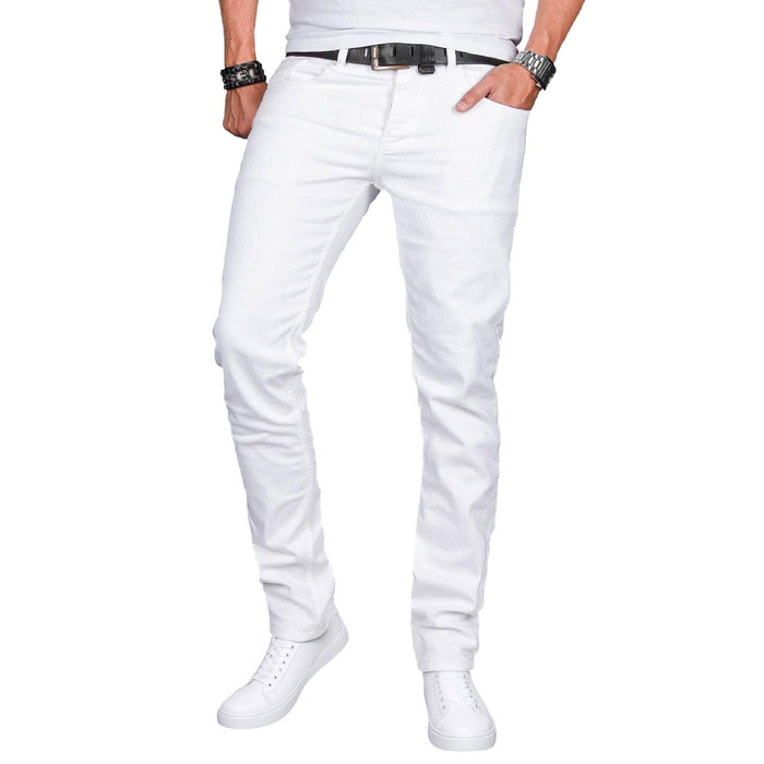 Чоловічі джинси Slim Fit ALESSANDRO SALVARINI з еластичним денімом, білі, розмір 36W / 34L
