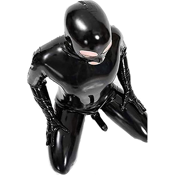 Латексний боді WNRLL: сексуальний костюм з PVC для клубів, з блискавкою спереду, розмір M