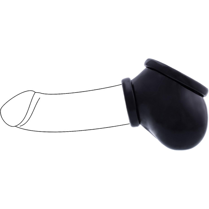 Латексний пеніс-чохол TOYLIE, чорний - з кільцем 3,5 см, виготовлено в Німеччині