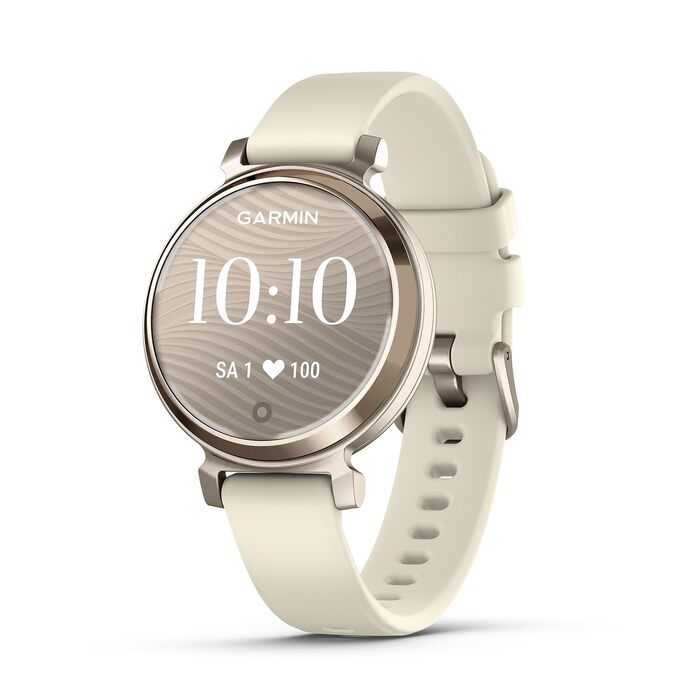 Жіночий смарт-годинник Garmin Lily 2 Cream Gold: сенсорний дисплей 2,54 см, моніторинг здоров'я та фітнесу, смарт-сповіщення, до 5 днів автономної роботи
