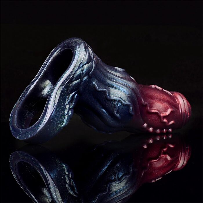 Силіконовий пеніс-чохол Soarvlorfy для собак, реалістичний, фіолетовий, L