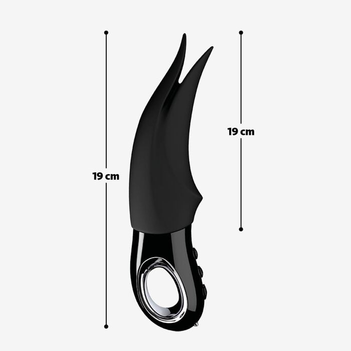 Вібратор для клітора VOLTA (чорний) – тихий та потужний вібратор для стимуляції клітора, сосків, пеніса. З LOOP-ручкою. 100% медичний силікон