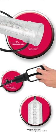 Насос для ерекції Orion - інтенсивний вакуумний насос для чоловіків, для тренування потенції, імітація орального сексу, перезаряджається, прозорий/чорний (6-piece set)