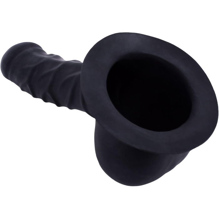 Латексний пеніс-чохол TOYLIE, 14 см, чорний, з платформою для кріплення до латексу - реалістичний дизайн, з мішком та головкою, MADE IN GERMANY